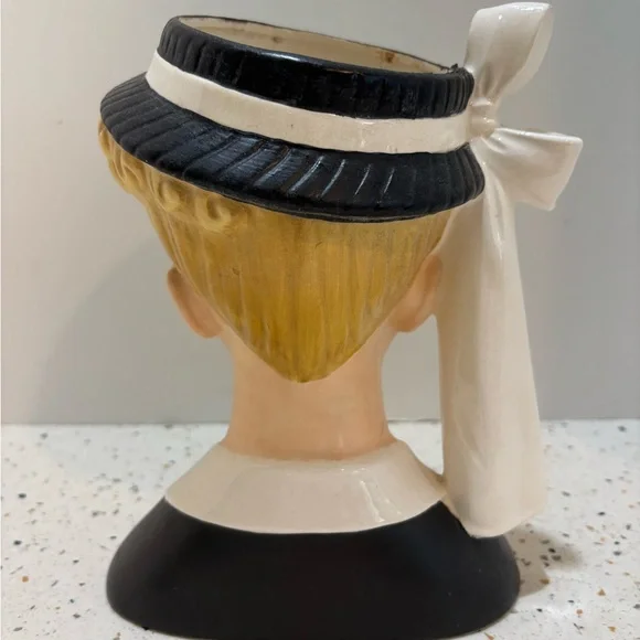 Vintage 1960s Napco Pottery‎ Ceramic Lady Head Vase Figurine